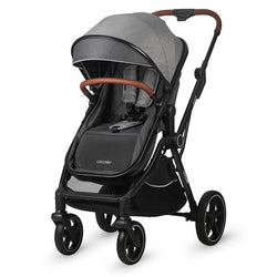 Anthrazitfarbener Kinderwagen 3in1 Coccolle Amani, geöffneter Sitz.